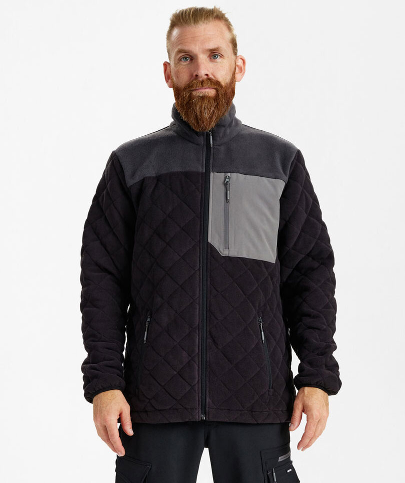 Engel Entire quilted fleece jacket, Black/Anthracite Grey, large image number 1