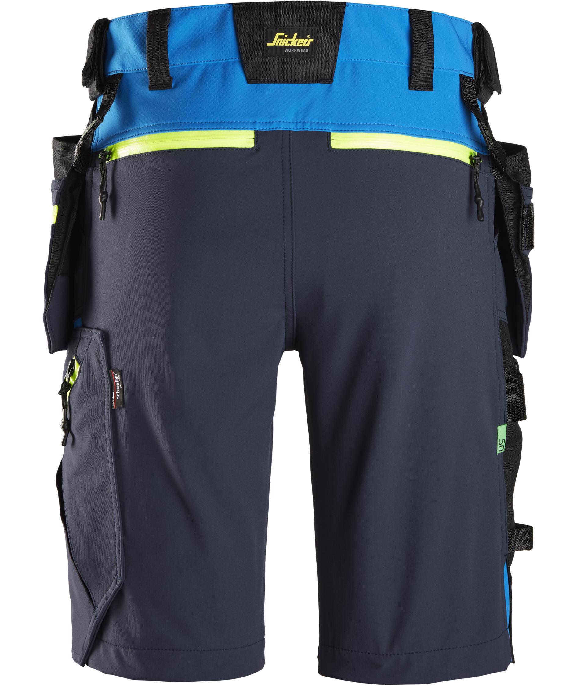 Snickers FlexiWork hantverksshorts+ 6140, True Blue/Navy
