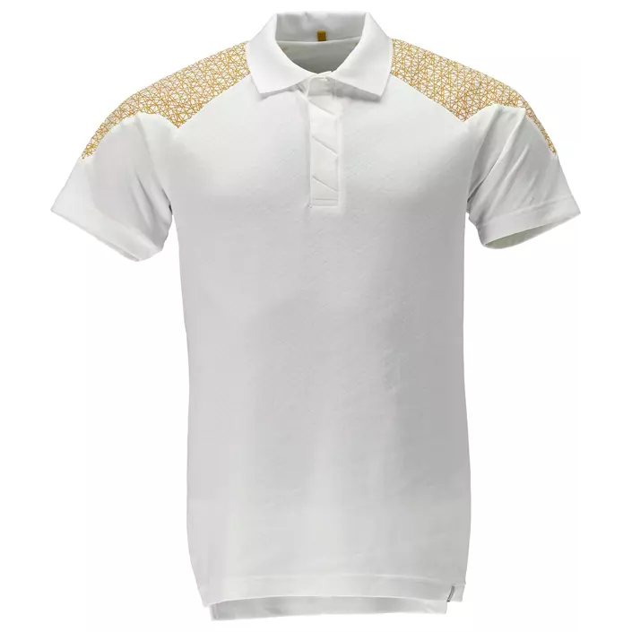 Mascot Food & Care Premium Performance HACCP-approved polo shirt, White/Curryyellow, large image number 0