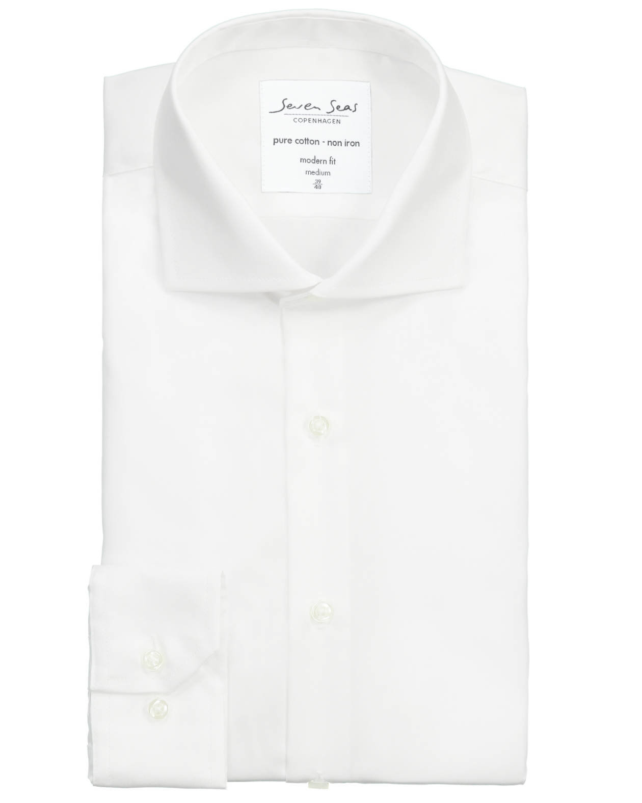 Seven Seas modern fit Fine Twill shirt, White, large image number 4