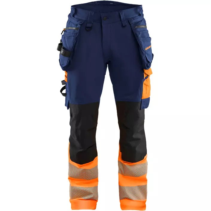 Blåkläder håndværkerbukser full stretch, Marine/Hi-Vis Orange, large image number 0