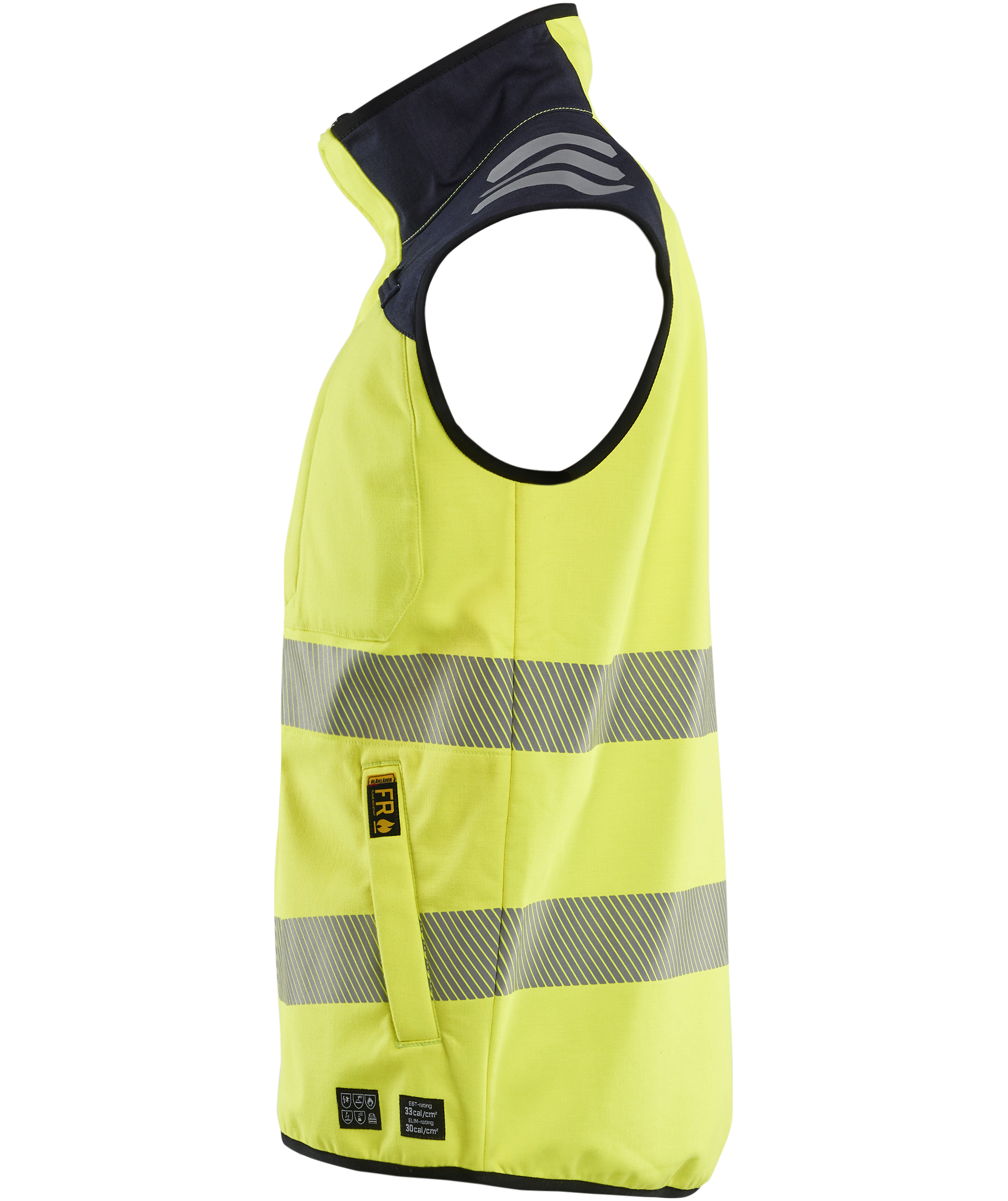 Bl&aring;kl&auml;der Multinorm Softshellweste, Hi-Vis gelb/marine, large image number 3