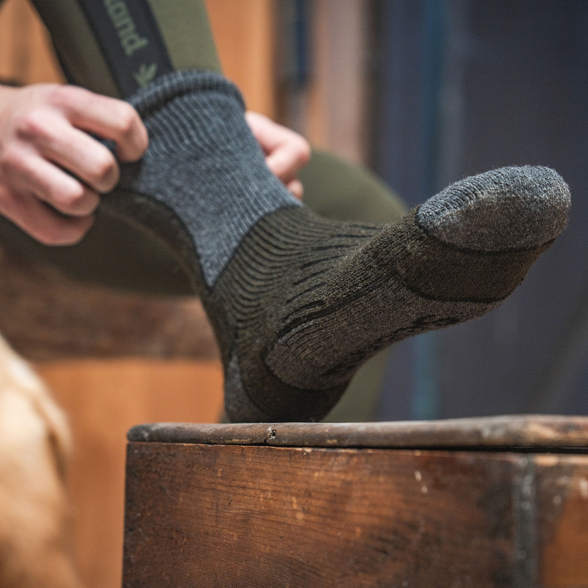 Seeland Field thermal socks, Pine Green Melange/Grey Melange, large image number 2