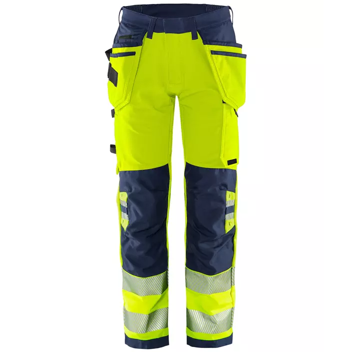 Fristads Green craftsman trousers 2644 GSTP full stretch, Hi-Vis yellow/marine, large image number 0