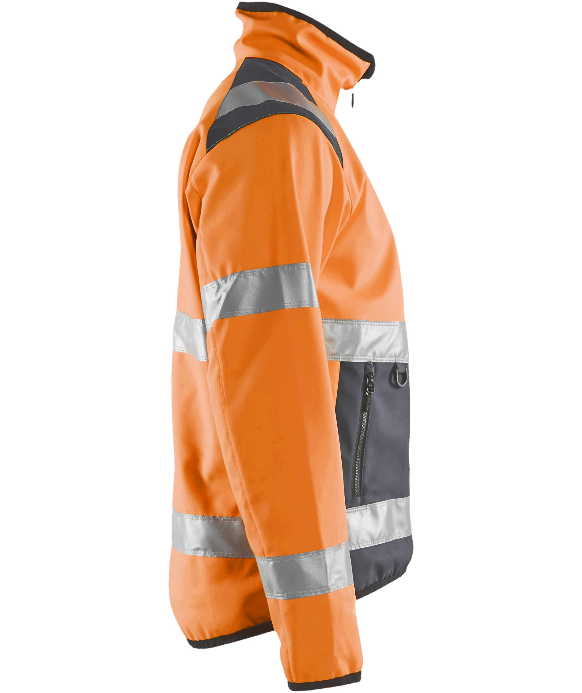 Bl&aring;kl&auml;der softshelljakke, Hi-Vis Orange/Mellemgr&aring;, large image number 2
