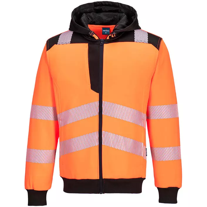 Portwest PW3 hoodie with zipper, Hi-Vis Orange/Black, large image number 0
