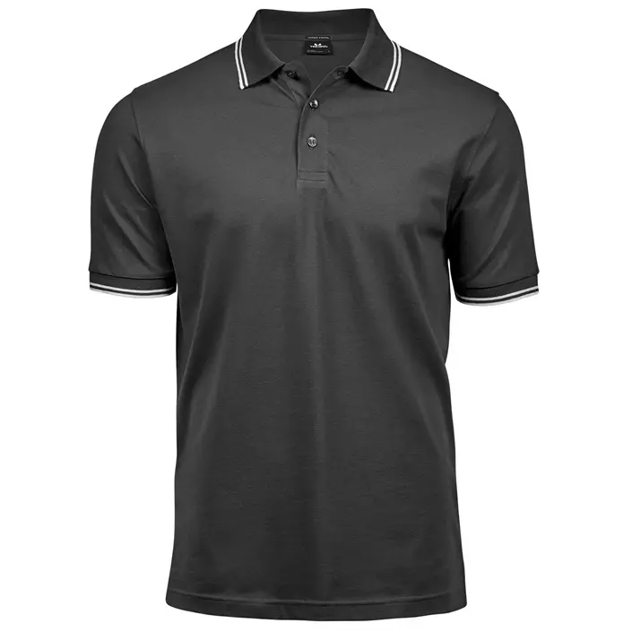 Tee Jays Luxury Stripe stretch polo shirt, Dark-Grey/White, large image number 0
