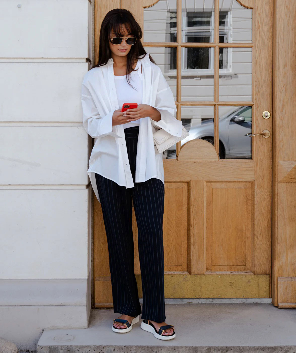 Woden Line Damen Sandalen, Dark navy