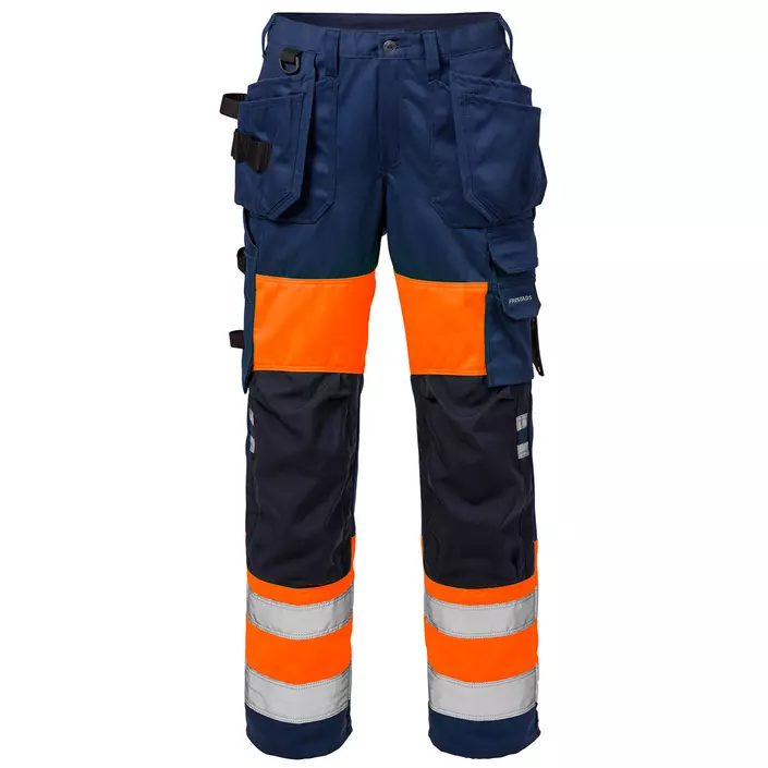 Fristads hantverksbyxa dam 2129, Varsel Orange/Marinblå, large image number 0