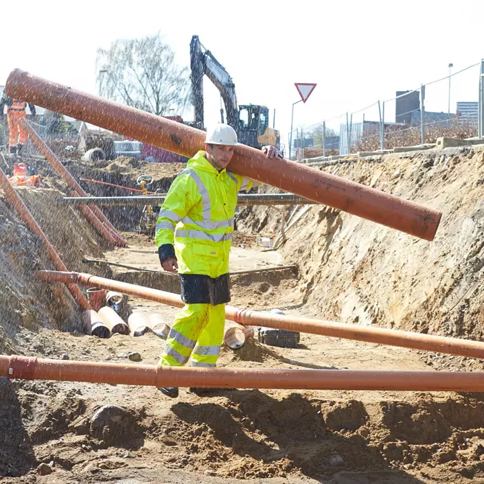 Lyngsøe PU regnrock, Varsel gul/marinblå, large image number 1