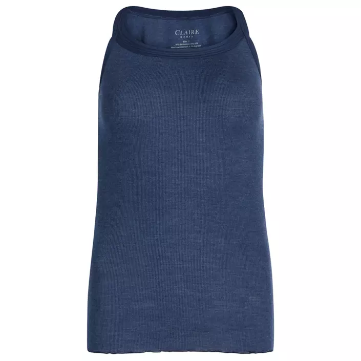 Claire Woman women's singlet with merino wool, Blue Melange, large image number 0