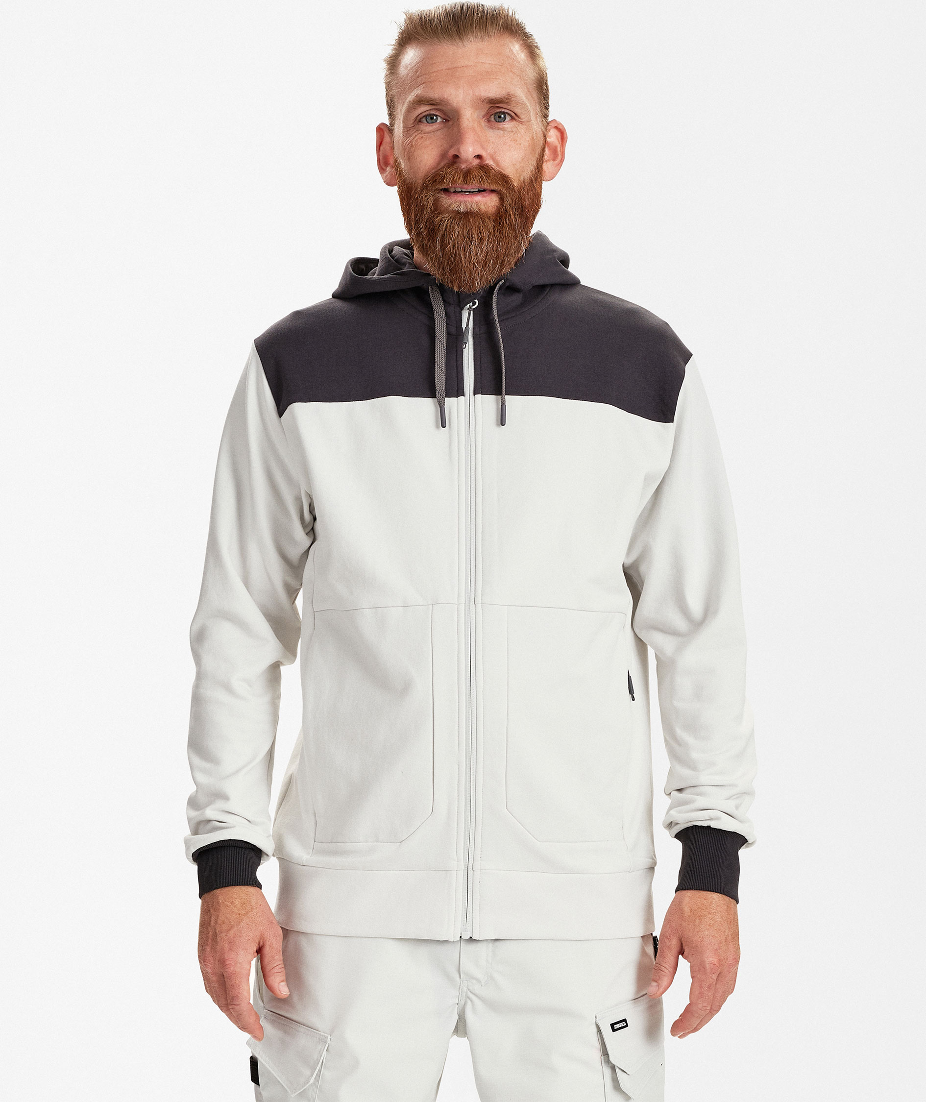 Engel Entire hoodie with zipper, Bone White/Anthracite Grey, large image number 1