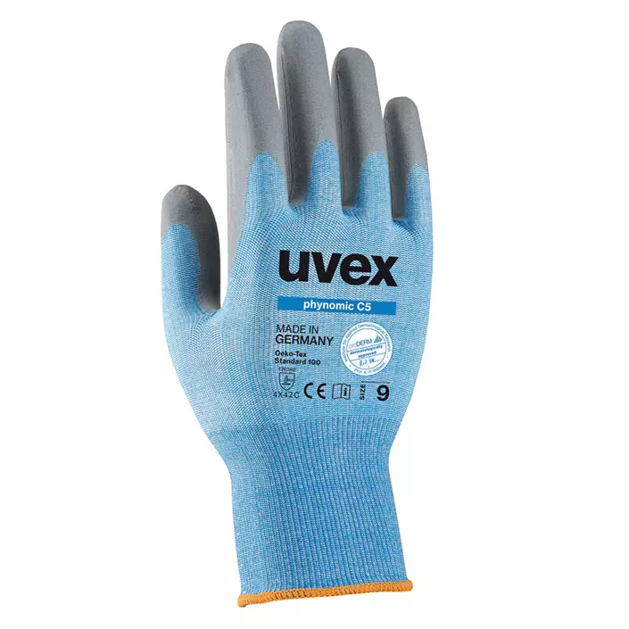 Uvex Phynomic C5 skærehæmmende handsker Cut C, Blå/Grå, large image number 0