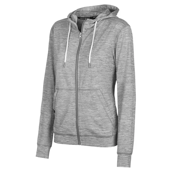 Pitch Stone Cooldry women's hoodie with zipper, Grey melange, large image number 0