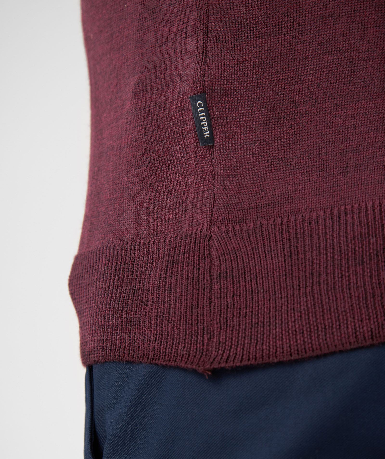 Clipper Milan knitted pullover with merino wool, Burgundy melange, large image number 5