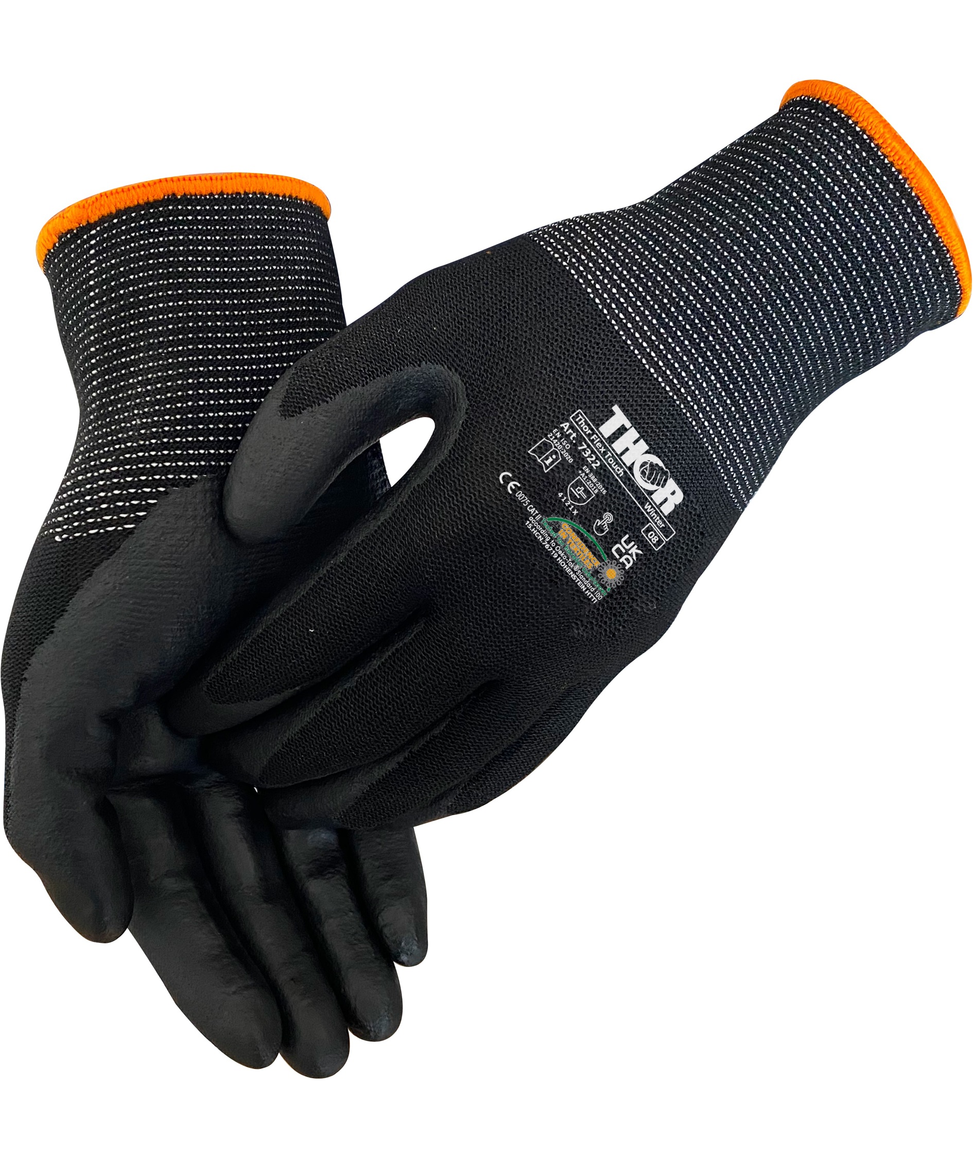 Thor 7322 Flex winter arbeidshansker, Gr&aring;, large image number 0