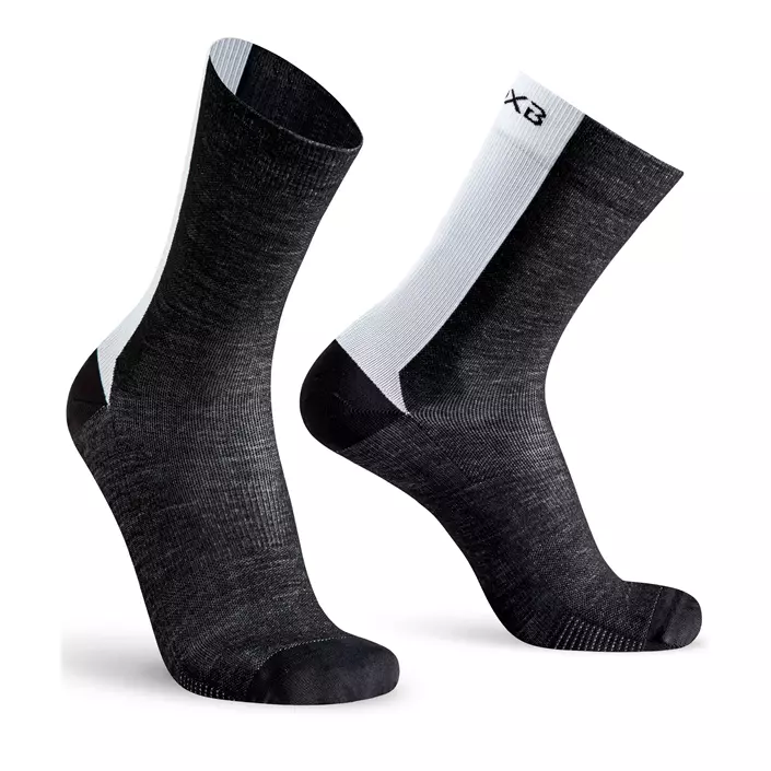 Oxyburn Thermo Sprint MY20 socks with merino wool, Black/white, Black/white, large image number 0