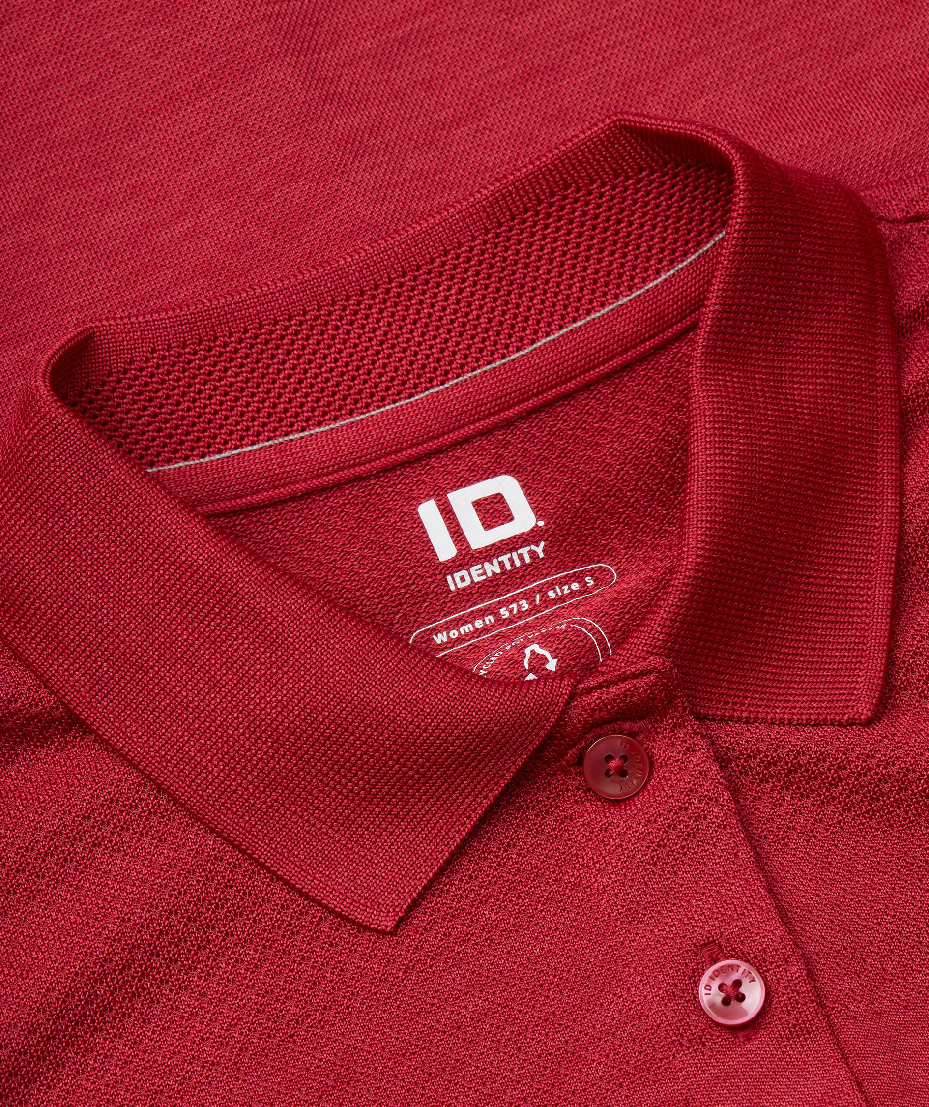 ID Active dame polo T-skjorte, M&oslash;rk r&oslash;d melange, large image number 3