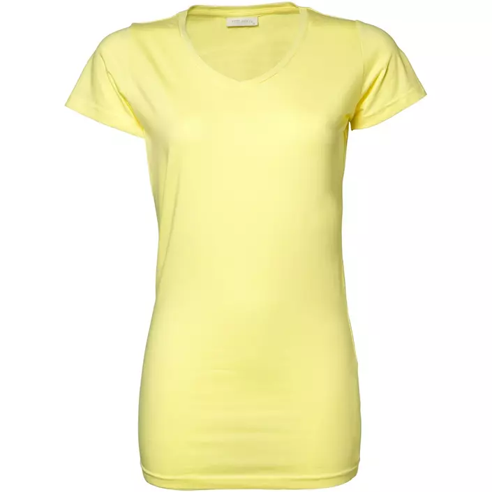 Tee Jays dame T-shirt med stretch / lang model, Lys gul, large image number 0