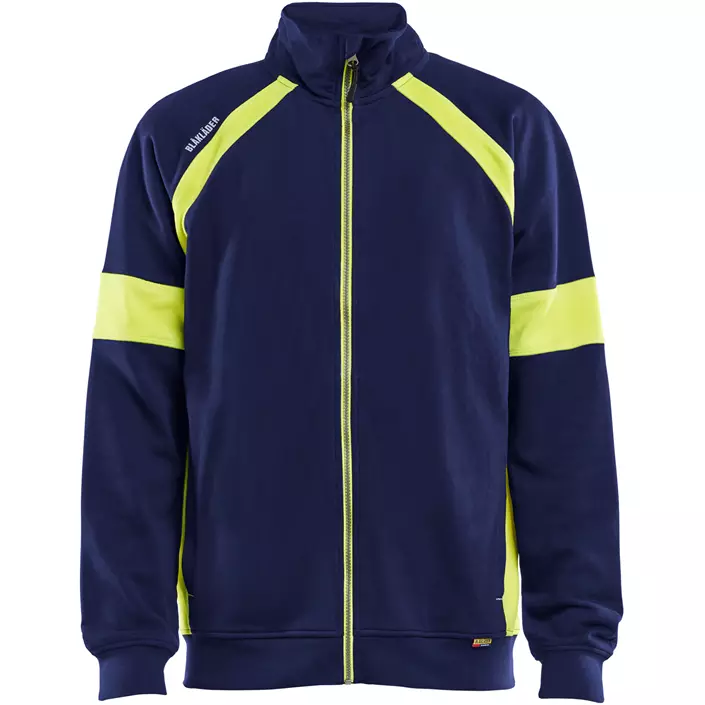 Blåkläder cardigan, Marin/Hi-Vis gul, large image number 0