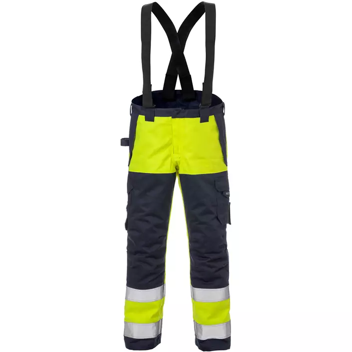 Fristads Flame vinter arbeidsbukse, Hi-vis gul/marineblå, large image number 0