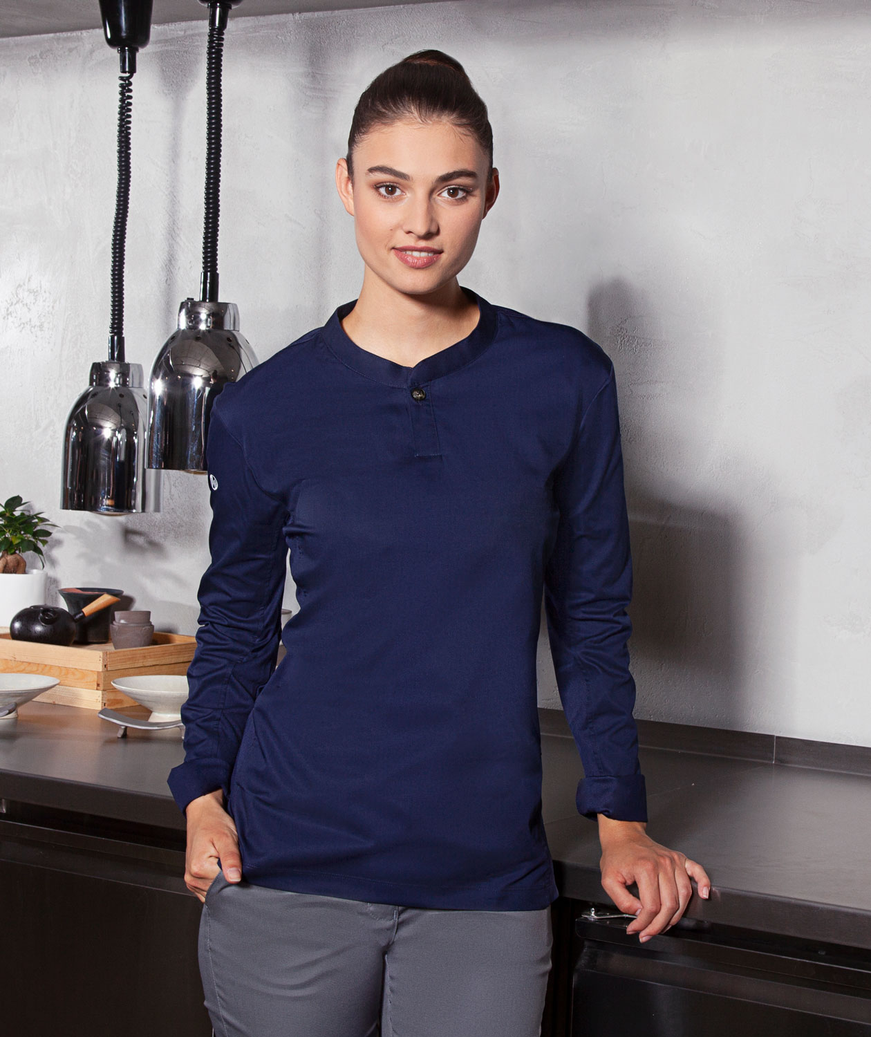 Karlowsky Performance dame lang&aelig;rmet polo t-shirt, Navy, large image number 1