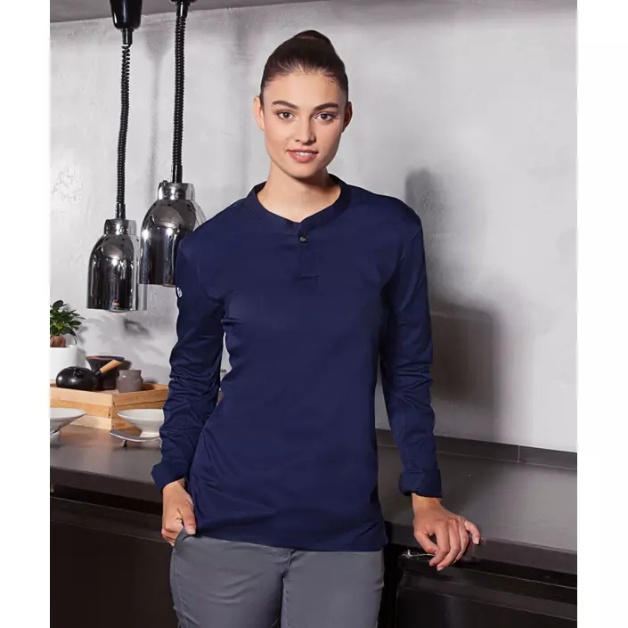 Karlowsky Performance women's long-sleeved Polo shirt, Navy, large image number 1