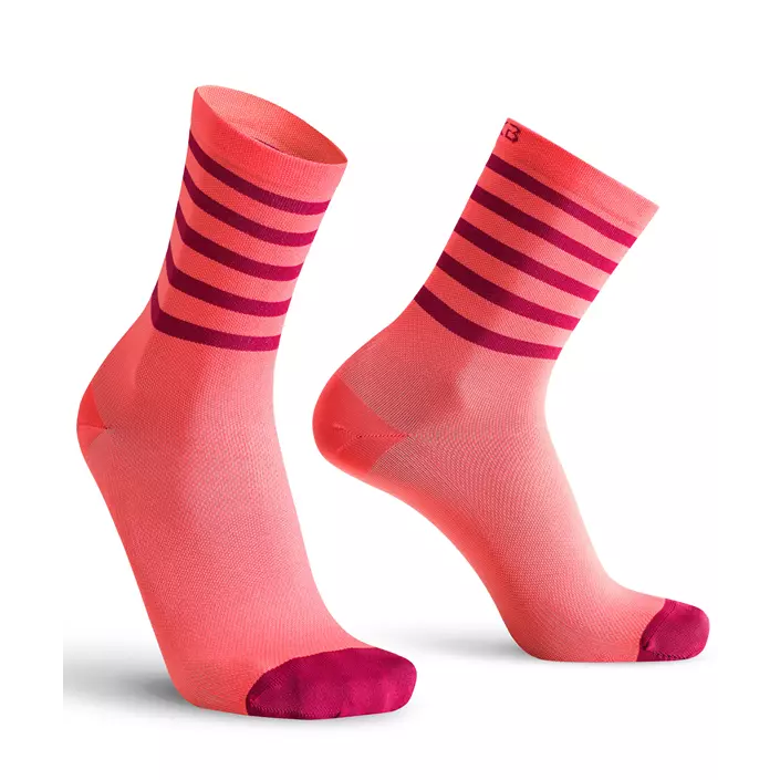 Oxyburn Stripes socks, Coral/Berry, large image number 0