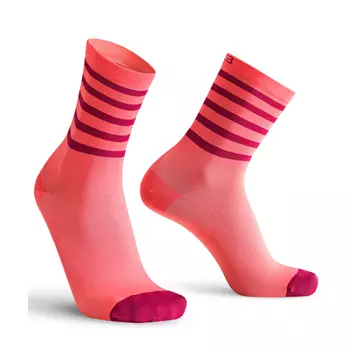 Oxyburn Stripes socks, Coral/Berry