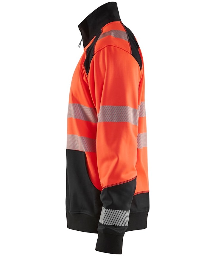 Bl&aring;kl&auml;der half zip collegegenser, Hi-Vis r&oslash;d/svart, large image number 4