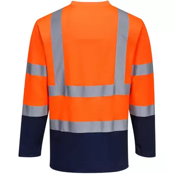 Portwest långärmad T-shirt, Hi-vis Orange/Marinblå