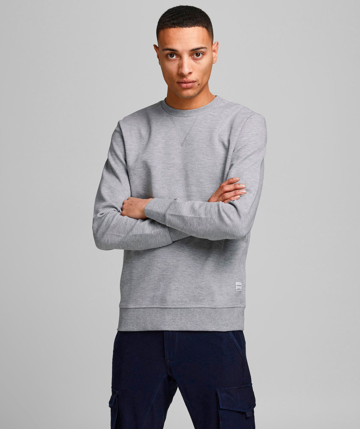 Jack & Jones JJEBASIC sweatshirt, Light Grey