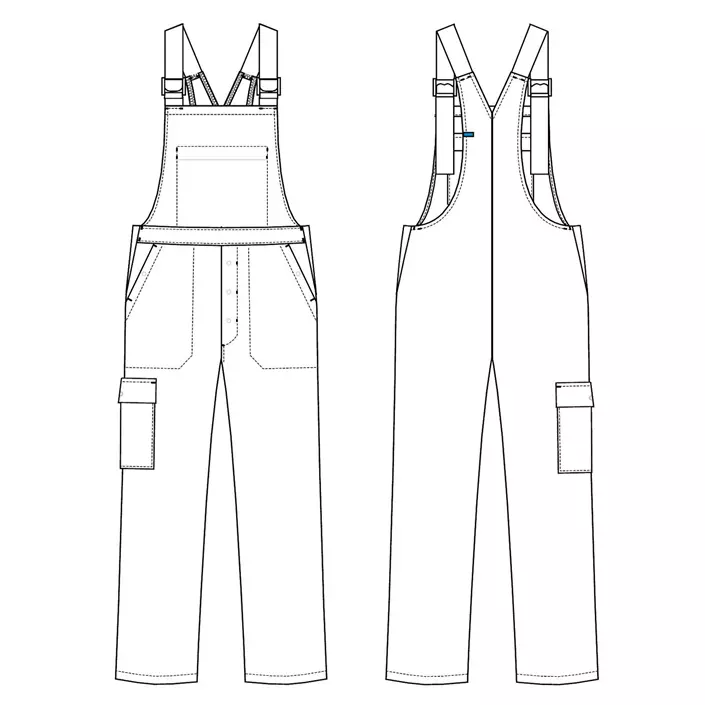 Kentaur HACCP-approved  bib overalls, White, large image number 2