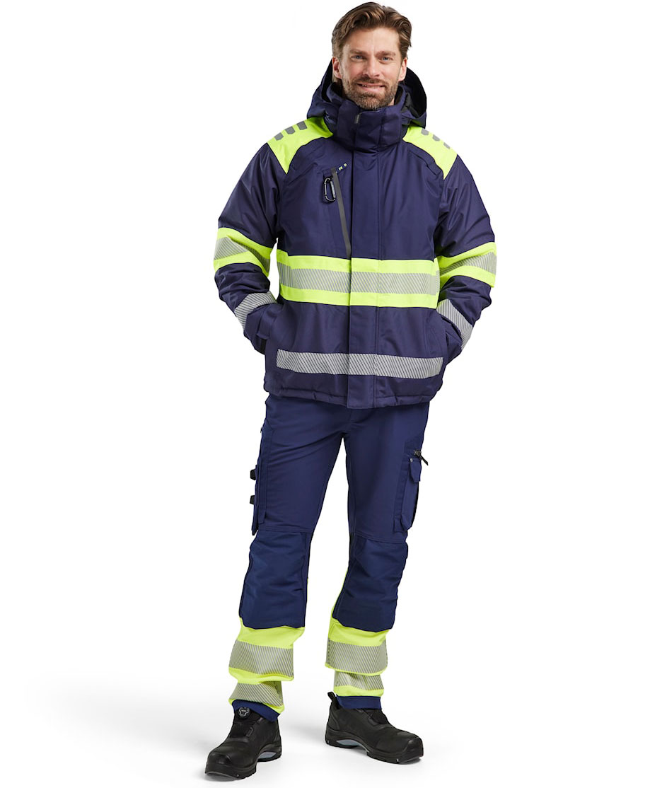 Bl&aring;kl&auml;der winter jacket, Marine/Hi-Vis yellow, large image number 1