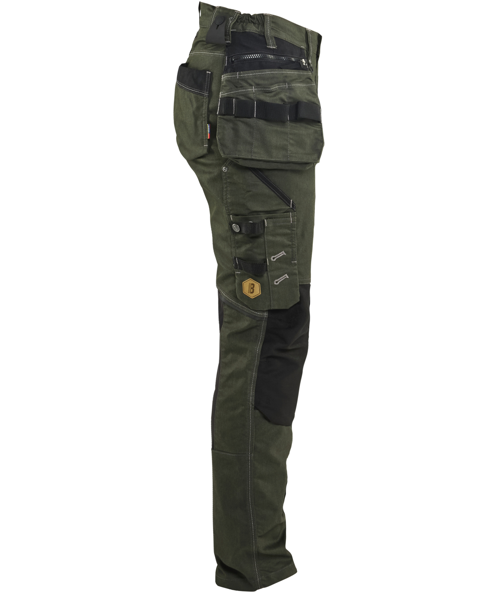 Bl&aring;kl&auml;der Damen Stretch-Handwerkerhose, Waldgr&uuml;n/Schwarz, large image number 2