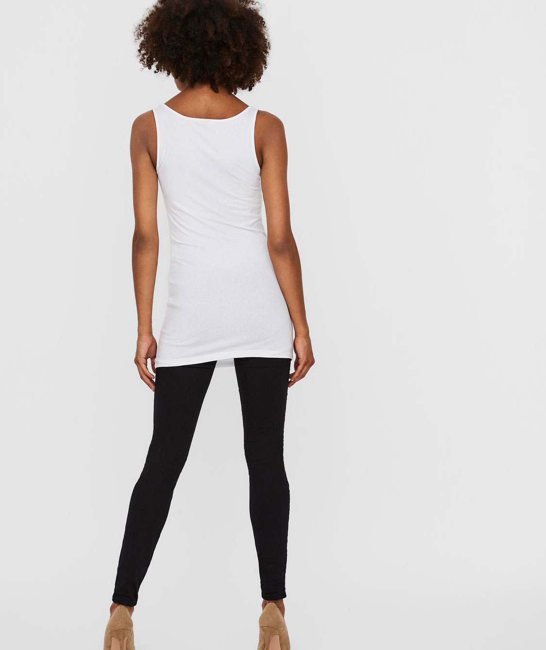 Vero Moda VMMAXI MY SOFT l&aring;ng linne dam, Bright White, large image number 2