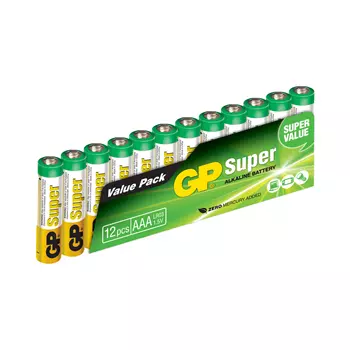 GP Alkaline 12-pak batterier AAA, Grøn