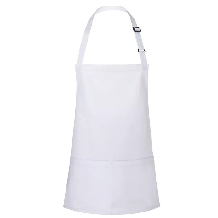 Karlowsky Basic bib apron with pockets, White, White, large image number 0