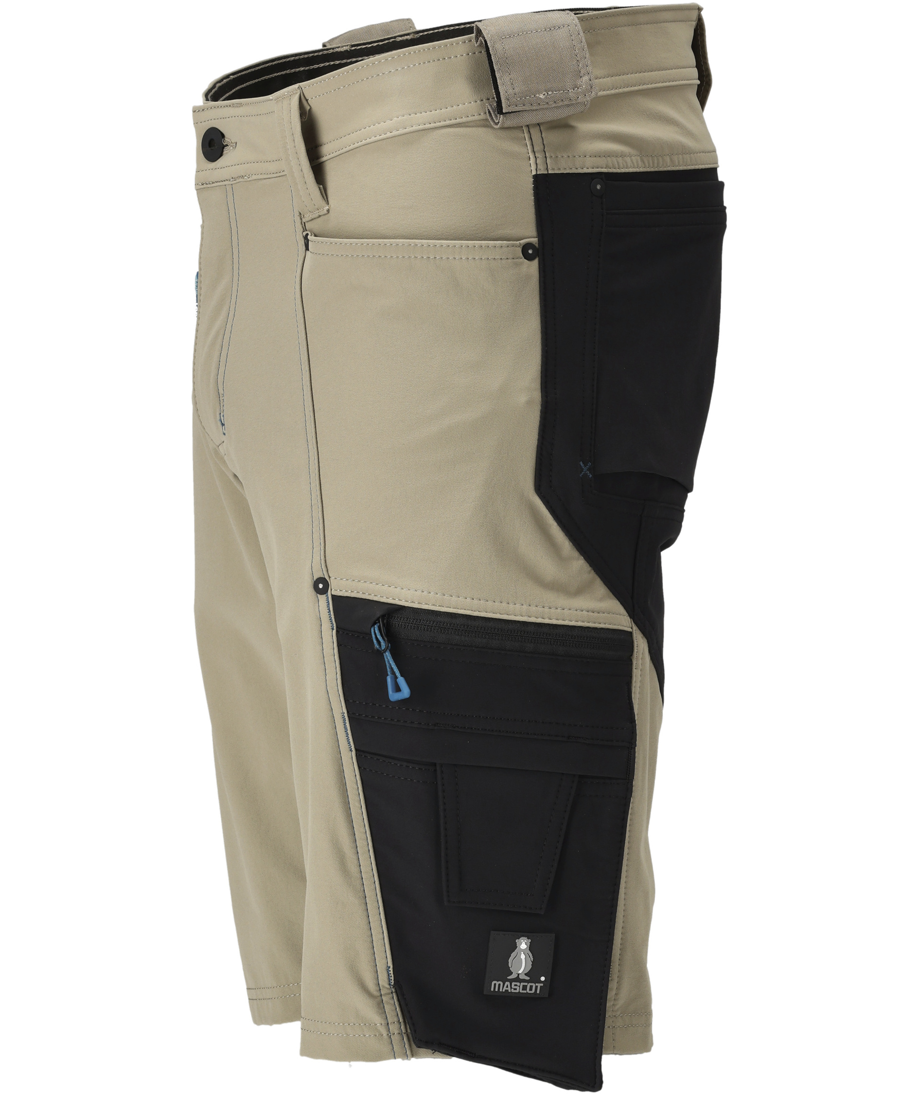 Mascot Advanced work shorts full stretch, Light khaki/black, large image number 3