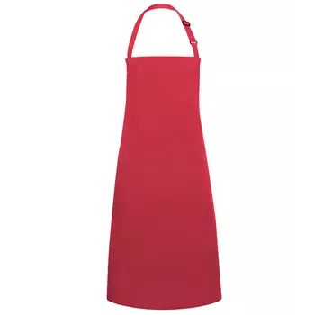 Karlowsky Basic bib apron with pockets, Raspberry Red