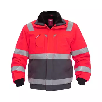 Engel pilot jacket, Hi-vis red/grey