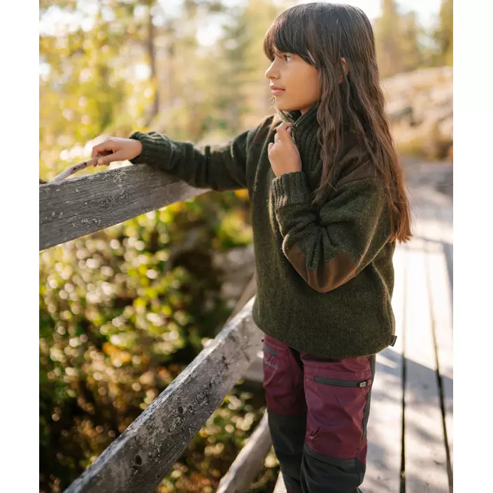 Pinewood Caribou outdoorbukser til børn, Plum/Dark Anthracite, large image number 4