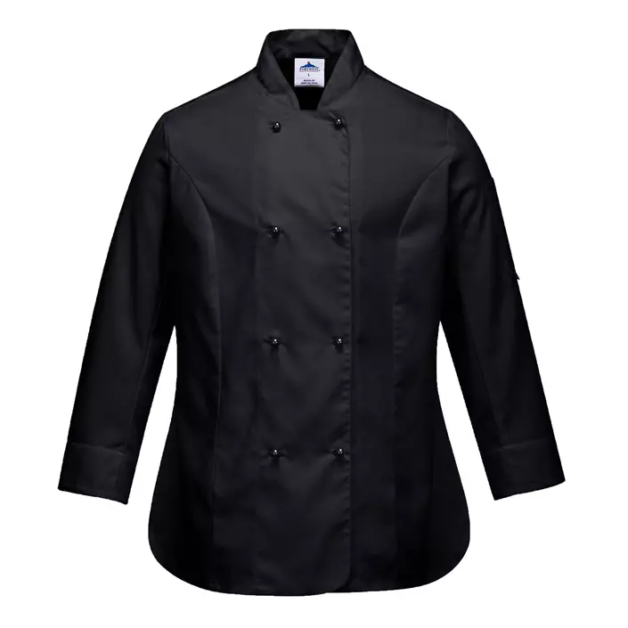 Portwest C837 women's chefs jacket, Black, large image number 0
