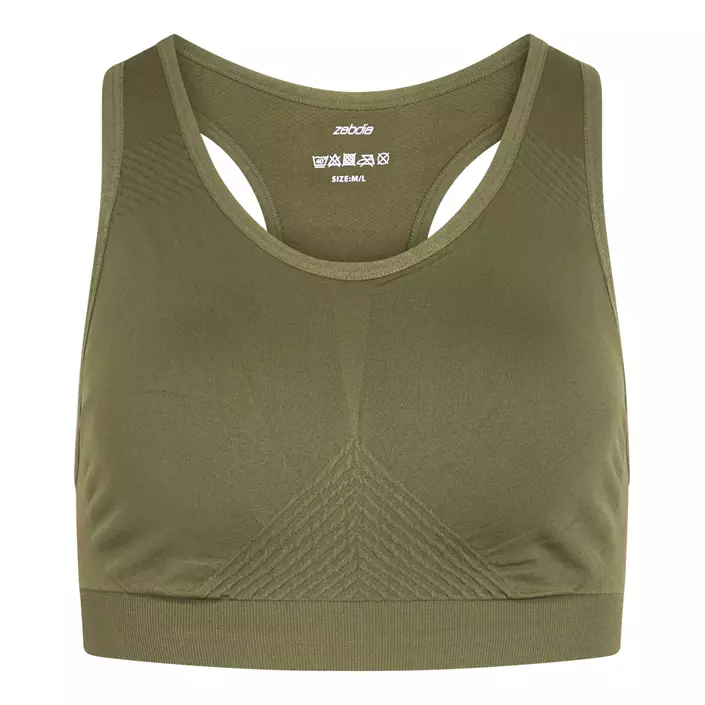Zebdia Seamless women´s sports bra, Army Green, large image number 0