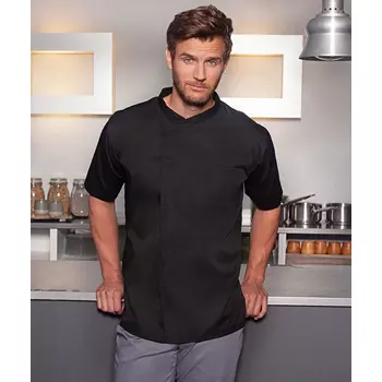 Karlowsky Basic short-sleeved chefs shirt, Black