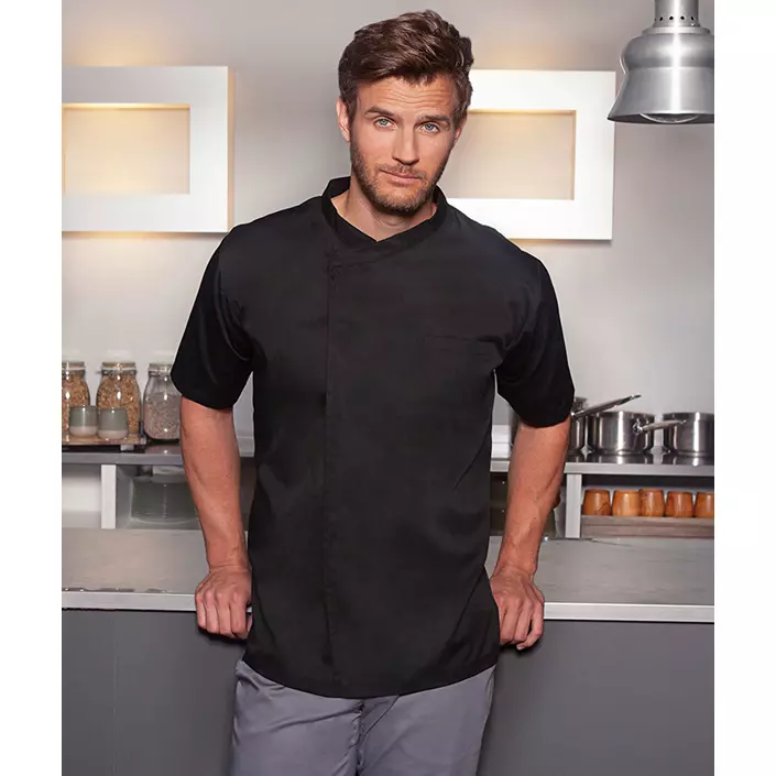 Karlowsky Basic kortermet kokk skjorte, Svart, large image number 1