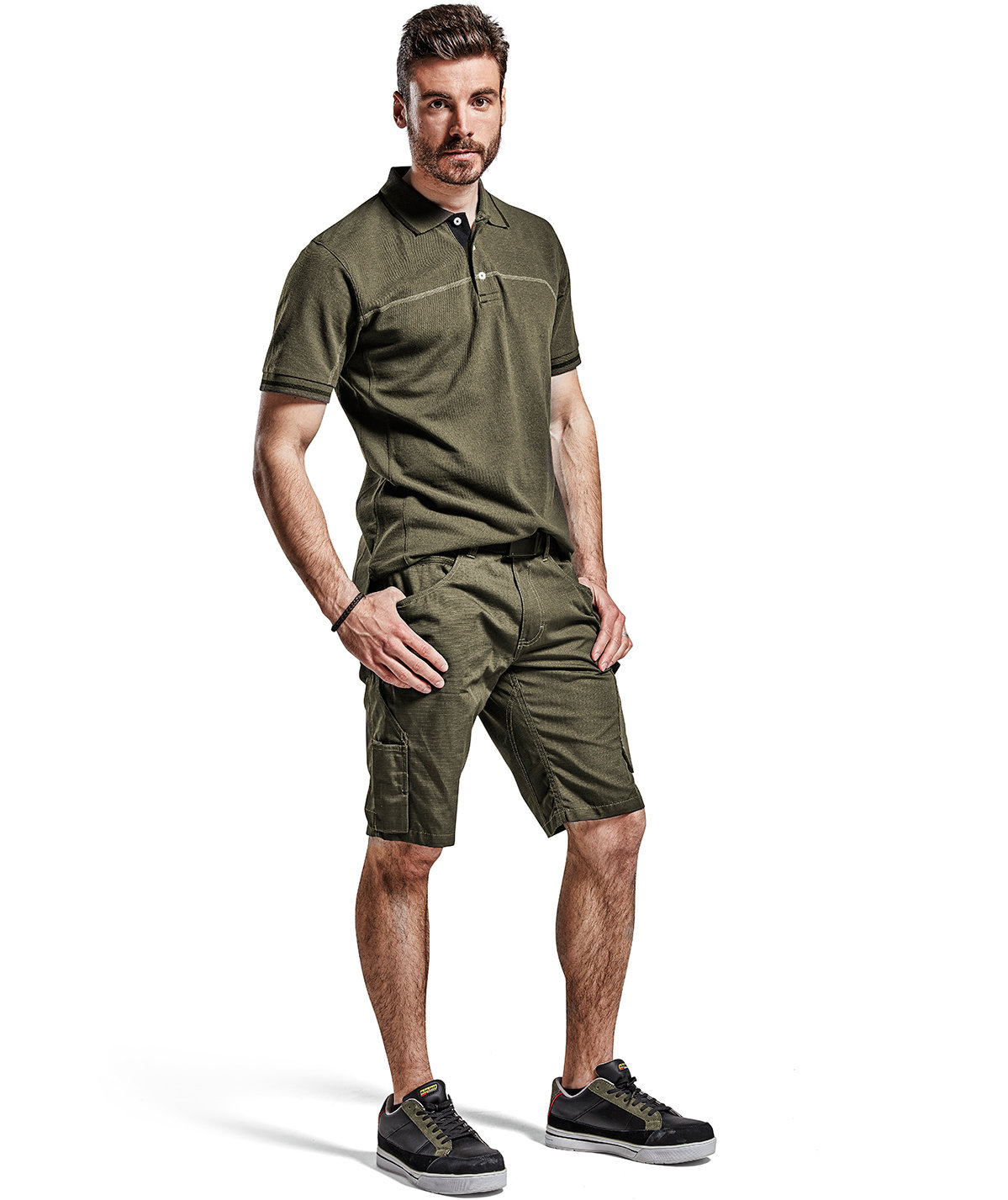 Bl&aring;kl&auml;der Unite work shorts, Olive Green/Black