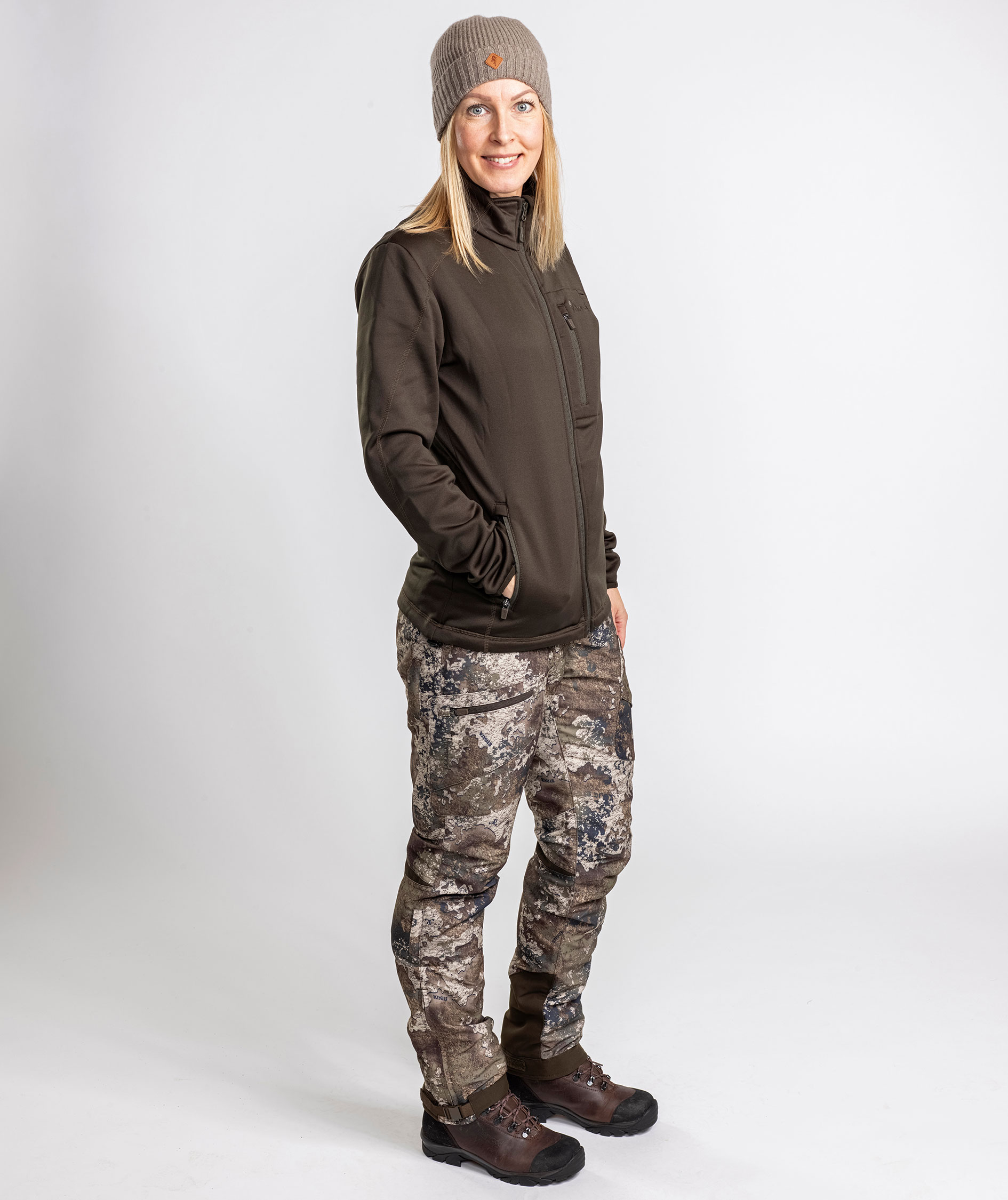 Pinewood Frazer dame fleecejakke, Dark Mossgreen, large image number 5