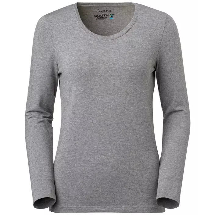 South West Lily organic long-sleeved women's T-shirt, Dark Heather Grey, large image number 0
