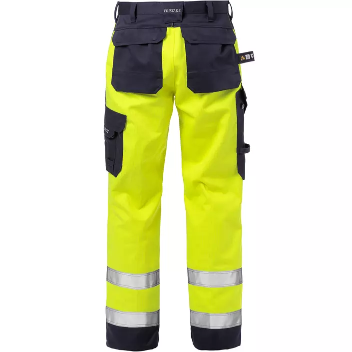 Fristads Flame work trousers 2585, Hi-Vis yellow/marine, large image number 1
